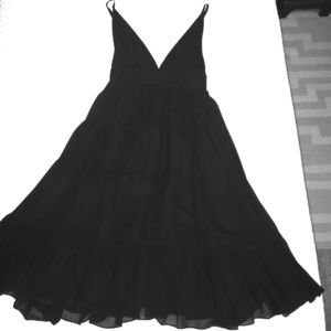 Black j crew plunge strappy dress